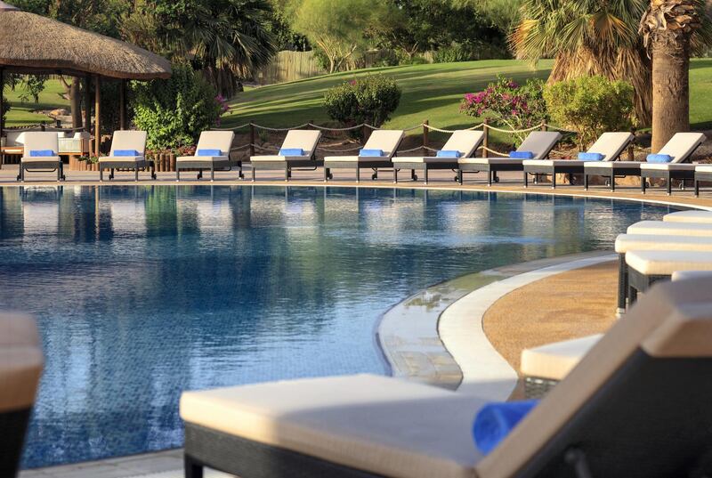 A swimming pool at the resort which is located around 100km from Riyadh.