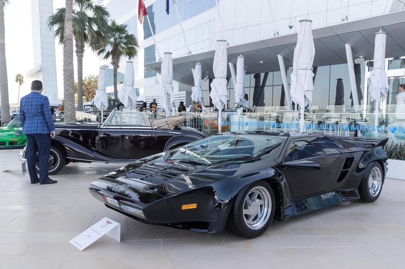 DUBAI, UNITED ARAB EMIRATES. 07 DECEMBER 2017. Cars on display at the Gulf Concours event at the Burj Al Arab. 192 Vector W8 Twin Turbo. (Photo: Antonie Robertson/The National) Journalist: Adam Workman. Section: Motoring.