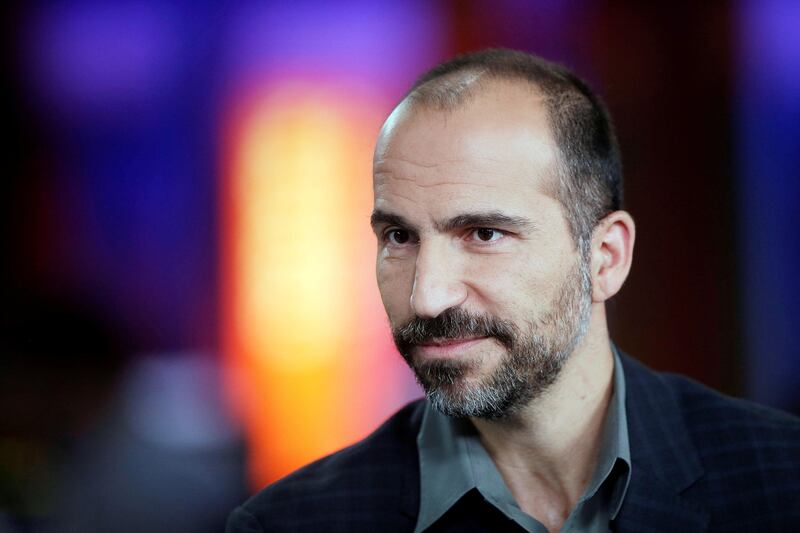 Dara Khosrowshahi, chief executive officer of Expedia Inc., pauses during a Bloomberg Television interview in London, U.K.' on Wednesday, Oct. 3, 2013. Expedia Inc. reported second-quarter profit and revenue in August that missed analysts' estimates, leading to a 27 percent plunge in the stock, the steepest in eight years. Photographer: Matthew Lloyd/Bloomberg *** Local Caption *** Dara Khosrowshahi