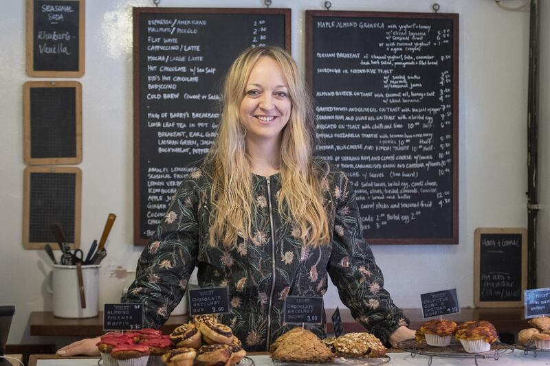 LONDON, ENGLAND - MARCH 20:  Claire Ptak, owner of Violet Bakery in Hackney, east London poses on March 20, 2018 in London, England. Claire Ptak has been chosen to make the cake for the wedding of Prince Harry and Meghan Markle. The royal couple have asked Ms Ptak to create a lemon elderflower cake to incorporate the bright flavours of spring. It will be covered with buttercream and decorated with fresh flowers. (Photo by Victoria Jones - WPA Pool/Getty Images)