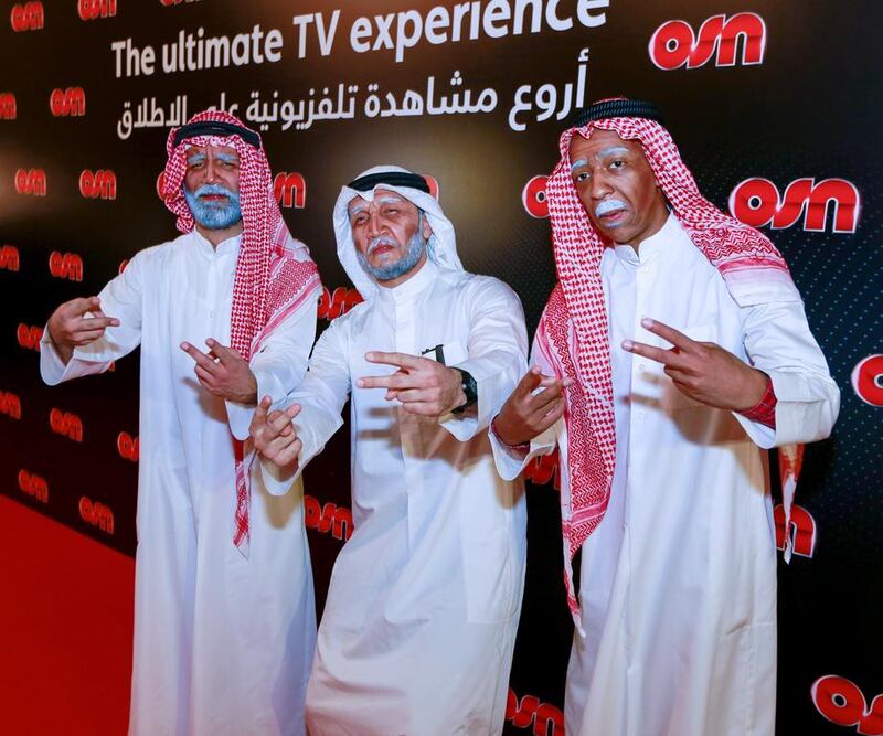 Shabab Sheb Band members on the OSN red carpet event at Dubai’s Jumeirah Zabeel Saray Hotel