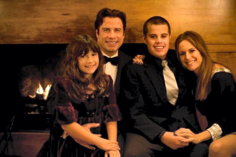 Members of the Travolta family are pictured in this undated photograph, released December 4, 2009. Actor John Travolta (2nd L) broke a two-day silence over the death of his 16-year-old son Jett (2nd R) on Sunday, saying he and his wife, actress Kelly Preston (R), were 'heartbroken' by their sudden loss. Jett, who had a history of seizures, was found unconscious in a bathroom at his family's home at the Old Bahama Bay resort on Grand Bahama Island on Friday morning. Daughter Ella is pictured at left. Photo by Travolta Family/ABACAPRESS.COMNo Use FH
World rights
Emilie
0.