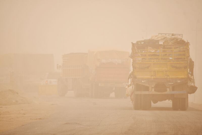 More poor visibility during a sandstorm in the city of Nasiriyah in Dhi Qar province, Iraq. AFP