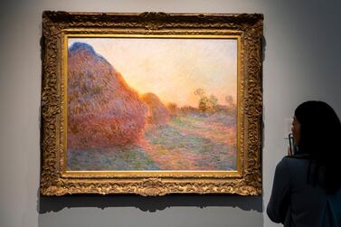 The 1890 painting 'Meules' by Claude Monet sold for $110.7 million at a Sotheby's auction in New York. EPA