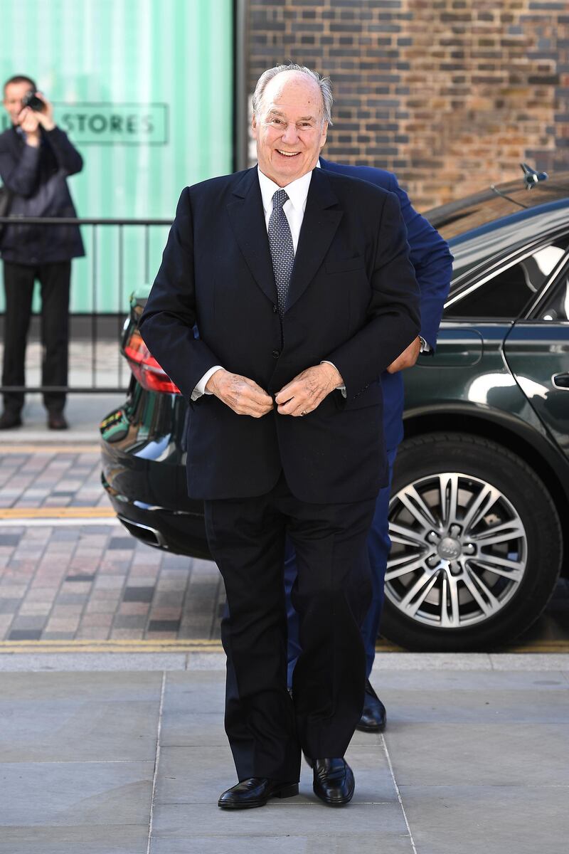 Prince Aga Khan arrives at the Aga Khan Centre in London. Reuters