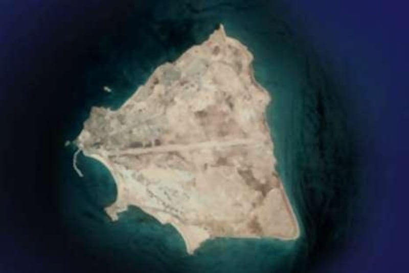 This satellite image from NASA as generated by Google Earth shows the Island of Abu Musa in the Strait of Hormuz. The island which the United Arab Emirates lays claim to is currently under dispute as it is occupied by Iran.