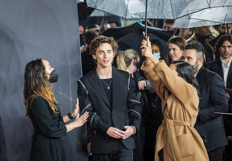 Chalamet arriving at the 'Dune' premiere. EPA