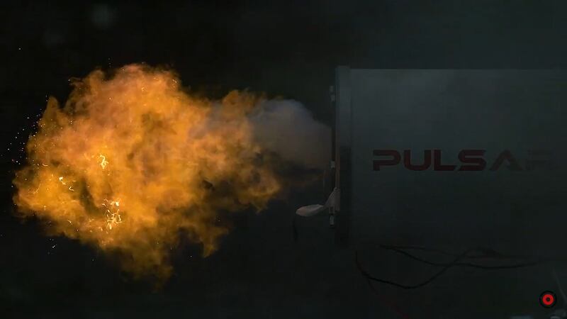 Pulsar Fusion, a UK nuclear fusion company in Bletchley, carried out static tests on the high-power rocket engine. The company hopes to produce hyper-speed propulsion engines using nuclear fusion technologies. Photo: Pulsar Fusion
