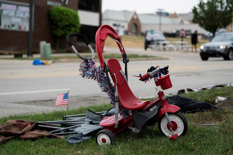 A tricycle abandoned near the scene of the shooting. Reuters