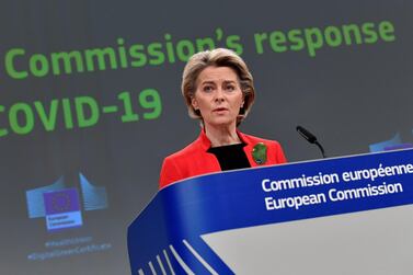 European Commission President Ursula von der Leyen said 10 million doses were imported in the last six weeks by the UK. EPA