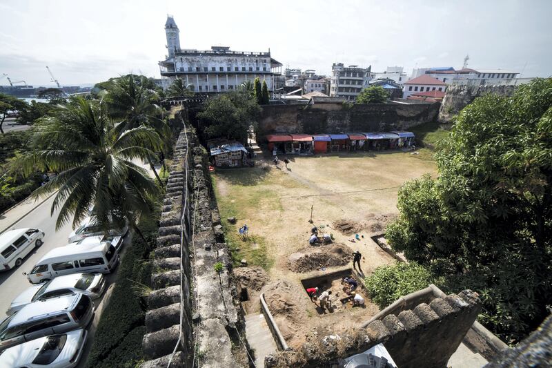 The ramparts of of Stone Town's Omani fortress, which was constructed soon after the expulsion of the Portuguese from Zanzibar in 1698. One of the largest and richest cities in East Africa, Zanzibar was the capital of the Sultanate of Muscat and Oman from 1840 to 1856.