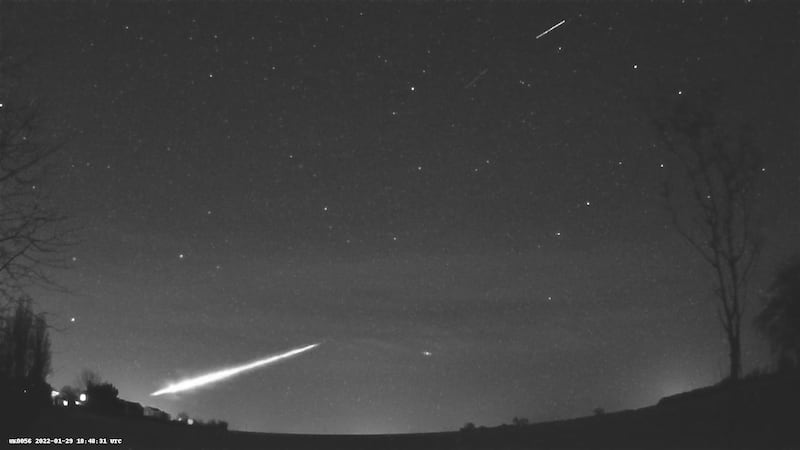The UK Fireball Network said it was travelling at fast speeds of 31.7 kilometres per second. Photo: UK Fireball Network