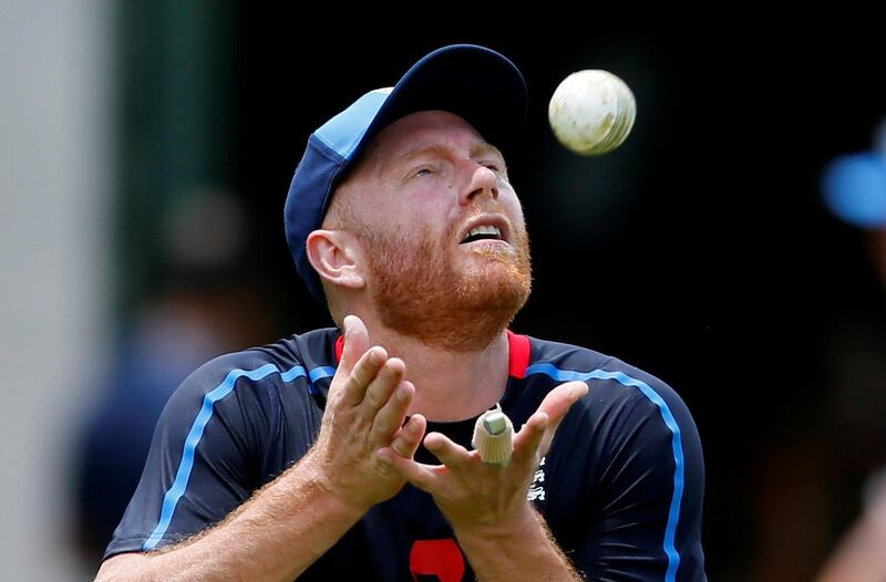 Cricket - England Practice Session - Colombo, Sri Lanka - October 3, 2018. England's Jonny Bairstow takes a catch during a practice session ahead of their One Day International cricket series against Sri Lanka. REUTERS/Dinuka Liyanawatte