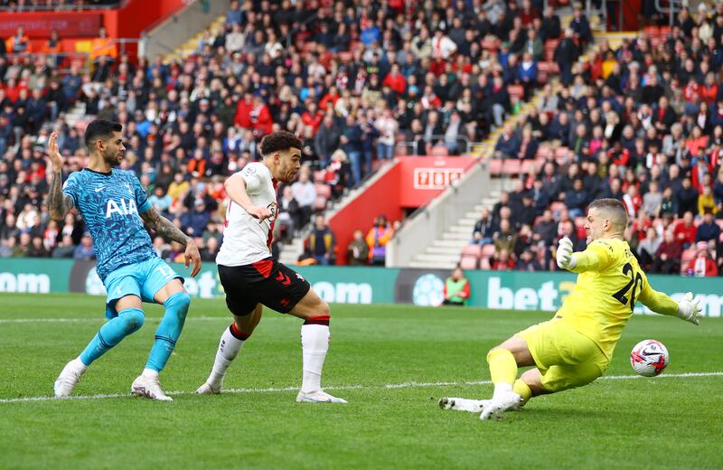  Che Adams scores for Southampton. Getty