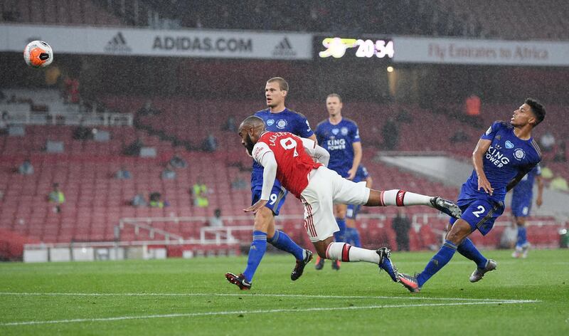 Alexandre Lacazette - 6: A frustrating night for the Frenchman who saw a goal-bound effort heroically saved by Schmeichel. Reuters