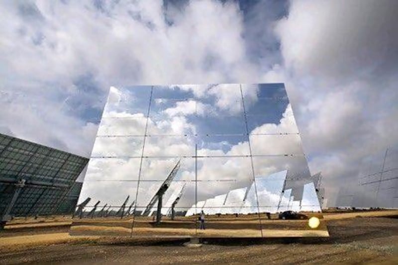 Solar technology has not yet reached a stage where it can be scaled-up without difficulties, and most projects do not exceed a few hundred megawatts. Above, a plant in Seville, Spain. Marcelo del Pozo / Reuters