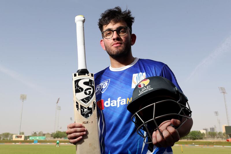 Twenty-year-old Ronak Panoly, who smashed 141 for Dubai against Abu Dhabi in the Emirates D50, has set his sights on winning a place in the UAE national team. Chris Whiteoak / The National