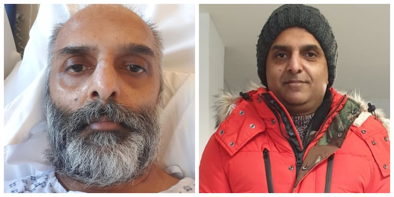 Sohail Anjum, a former Dubai resident now in the UK, picked up Covid-19 in March 2020, left, and is still struggling with cardiovascular problems almost three years on, right. Photo: Sohail Anjum