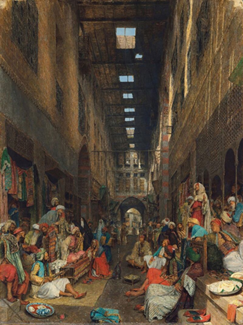 John Frederick Lewis's 'The Bezestein Bazaar of El Khan Khalil, Cairo', painted in 1872, will go on auction in June in London, where it is expected to achieve £3–5 million (Dh14-23.5 million). Christie's