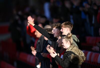 Barnsley fans applaud the team as they take to the field during a football match between Barnsley and Swansea City on May 17, 2021. Getty Images