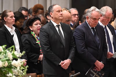 US second gentleman Doug Emhoff attends the memorial at the Washington National Cathedral. AFP