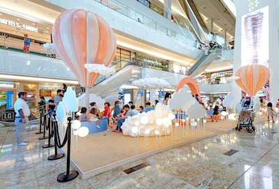 Fluffy clouds and ballpits in hot-air balloons brighten up this limited-time playground in Nakheel Mall. Photo: Nakheel