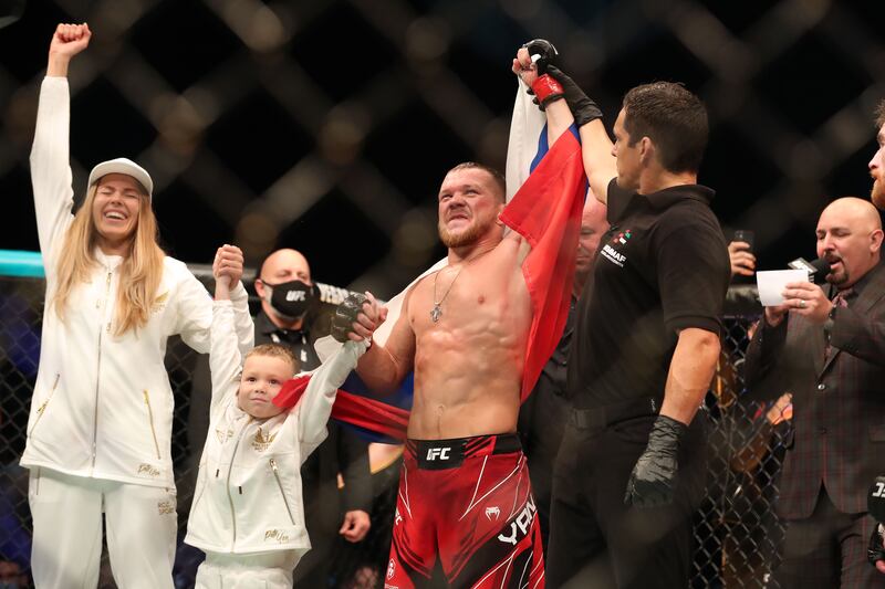 Petr Yan wins after winning the UFC interim bantamweight title match against  Cory Sandhagen.