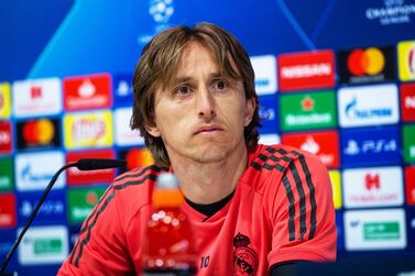 Luka Modric speaks to the media ahead of Real Madrid's Uefa Champions League last-16, second leg clash against Ajax. EPA