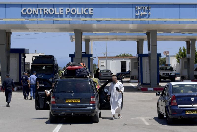 Vehicles at the Tabarka border post in north-western Tunisia, reopened on July 15, 2022 after more than two years of coronavirus restrictions. AFP