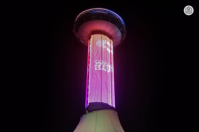 Buildings around Abu Dhabi lit up for World Neglected Tropical Diseases Day. Courtesy Abu Dhabi Media Office