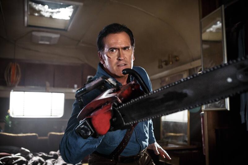 Bruce Campbell stars as the chainsaw-wielding title character in Ash vs Evil Dead. Courtesy: Starz Entertainment