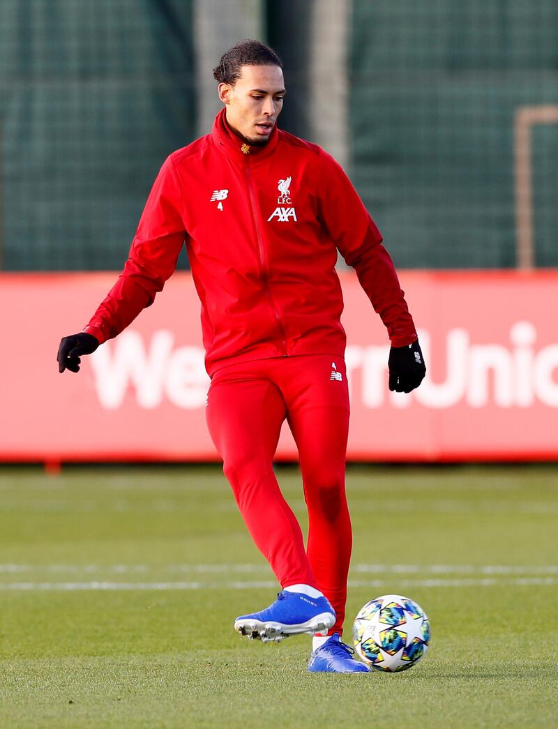 Liverpool's Virgil van Dijk during training. Reuters