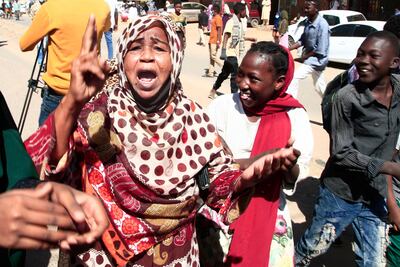 Sudanese demonstrators in Khartoum. AFP