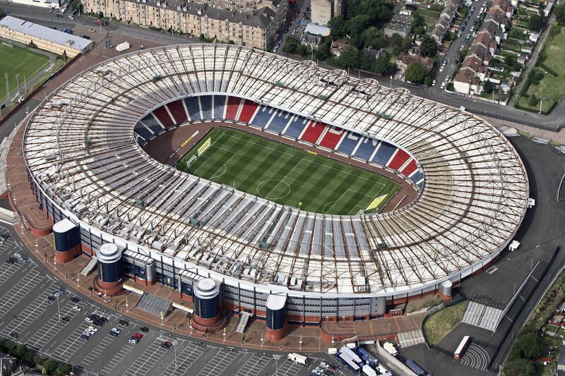 An aerial view of Scotland's national stadium, Hampden Park, in Glasgow in 2005. Getty Images