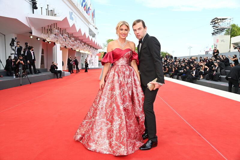 Hofit Golan and Christophe Guillarme attend the red carpet of 'Dune' during the 78th Venice International Film Festival. Getty Images