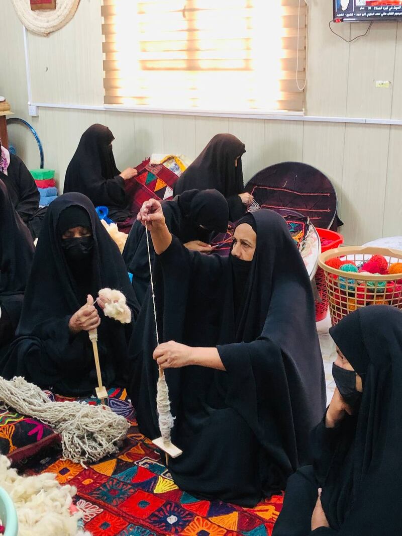 Ms Lafta is determined not only to safeguard the traditional art, but to provide a haven for widows, divorcees, and other women in Al Muthana province, about 400km south of Baghdad