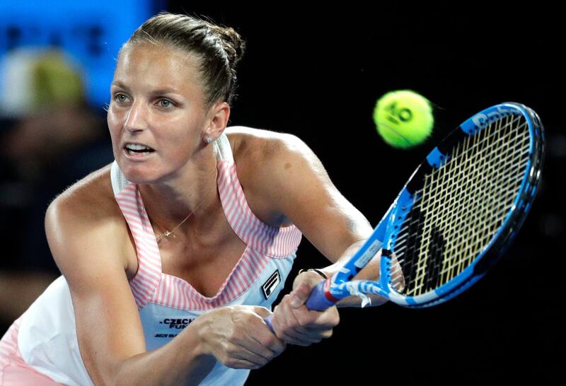 Karolina Pliskova's best previous effort in Dubai was reaching the final in 2015, where she lost to Simona Halep. AP Photo