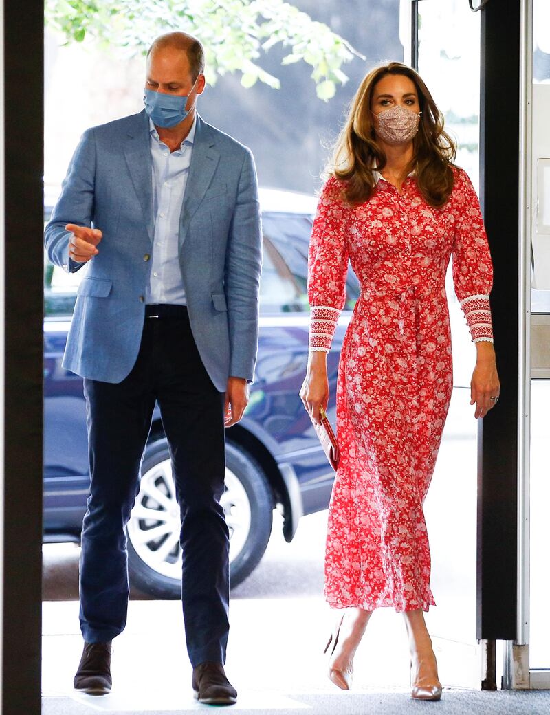 LONDON, ENGLAND - SEPTEMBER 15: Prince William, Duke of Cambridge and Catherine, Duchess of Cambridge arrive at the London Bridge Jobcentre on September 15, 2020 in London, England. (Photo by Henry Nicholls - WPA Pool/Getty Images)