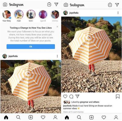 The Instagram update will remove like count, instead showing a username 'and others'