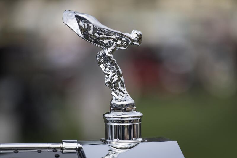 The bonnet ornament of a 1928 Rolls-Royce Phantom I Brewster Derby Speedster. Bloomberg