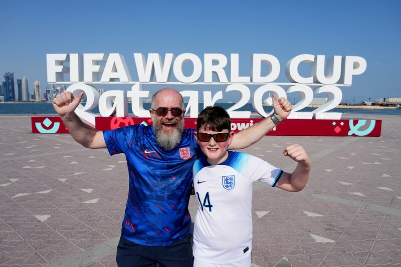 Hays and Max Ash pictured at the Doha Corniche. PA