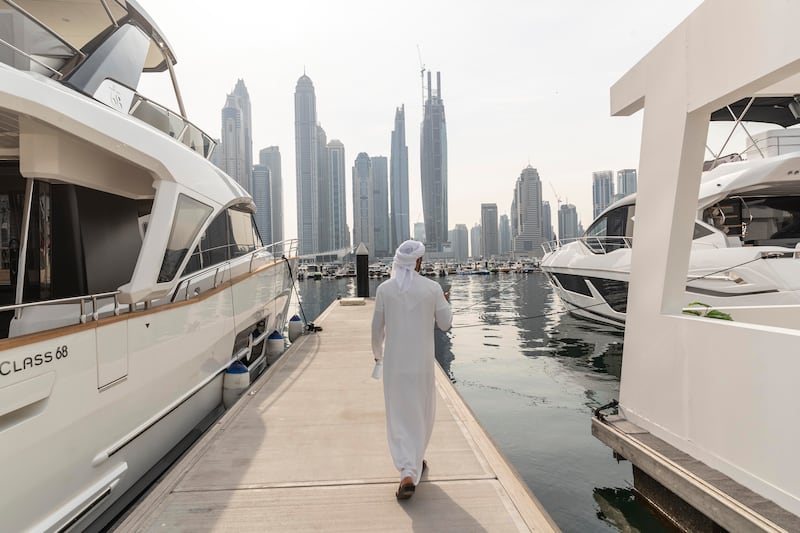 More than Dh2.5 billion worth of vessels were on display at the Dubai International Boat Show 2023, held at Dubai Harbour. All photos: Antonie Robertson / The National