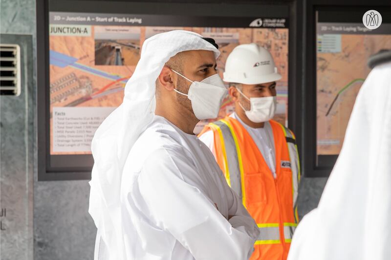 Sheikh Theyab bin Mohamed visits Etihad Rail project sites in Sharjah and Fujairah. All photos: AD Media office