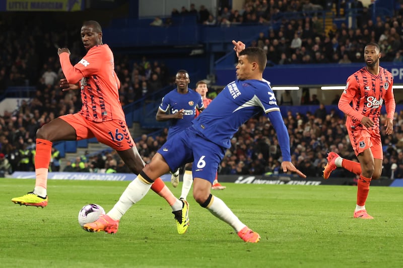 Brazilian veteran helped Chelsea keep first clean sheet in league since January 13 and up against an Everton side devoid of attacking threat for much of game. AP