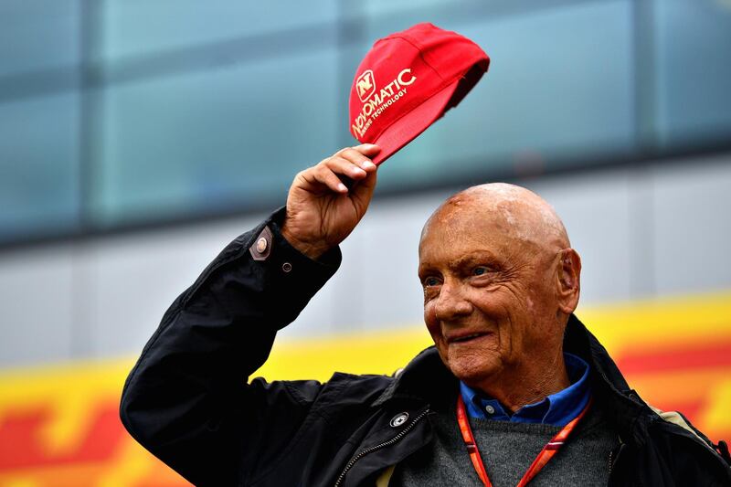 NORTHAMPTON, ENGLAND - JULY 16:  Mercedes GP non-executive chairman Niki Lauda celebrates after the Formula One Grand Prix of Great Britain at Silverstone on July 16, 2017 in Northampton, England.  (Photo by Dan Mullan/Getty Images)