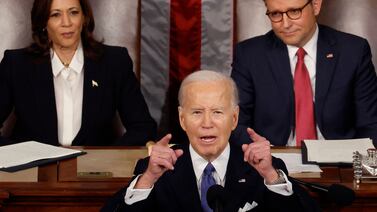 US President Joe Biden delivers the State of the Union address. Getty / AFP