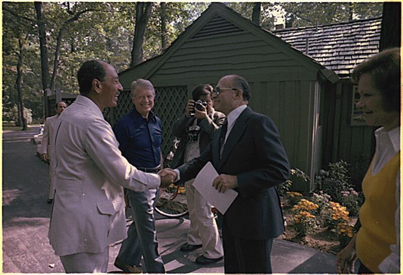 Ms Carter was one of her husband Jimmy's closest advisers while he was US president and governor of Georgia, seen here at Camp David with Anwar Sadat and Menachem Begin in September 1978. Photo: US National Archives
