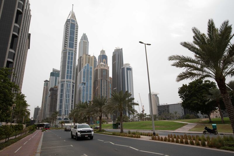 Overcast sky in Dubai where more wet weather was forecast. Ruel Pableo / The National