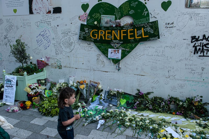 Tributes have been paid to the 72 people who died at Grenfell Tower in west London on the fifth anniversary of the disaster. Getty.