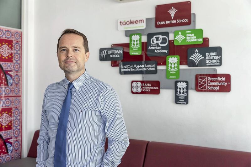 DUBAI, UNITED ARAB EMIRATES. 29 MAY 2018. Brendon Fulton, The Principal of Dubai British School in Emirates Hills. (Photo: Antonie Robertson/The National) Journalist: Anam Rizvi. Section: National.